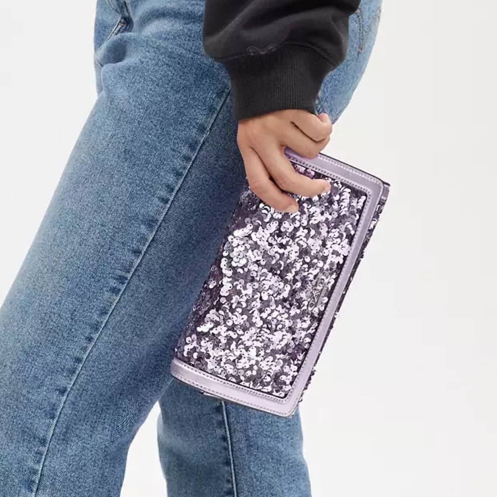 NWT COACH Lilac Flap Clutch Crossbody